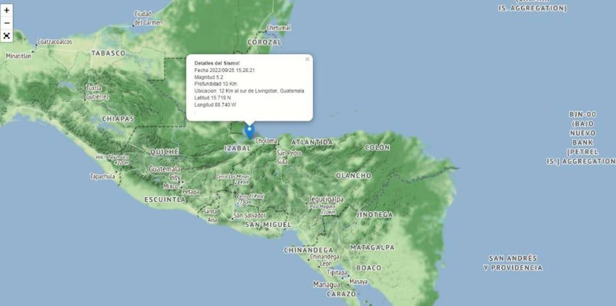 El primero se reportó a las 3:28 pm de la tarde y tuvo una magnitud de 5,2. Se sintió en el departamento de Cortés, Santa Bárbara, Copán y Ocotepeque, de acuerdo con testigos.