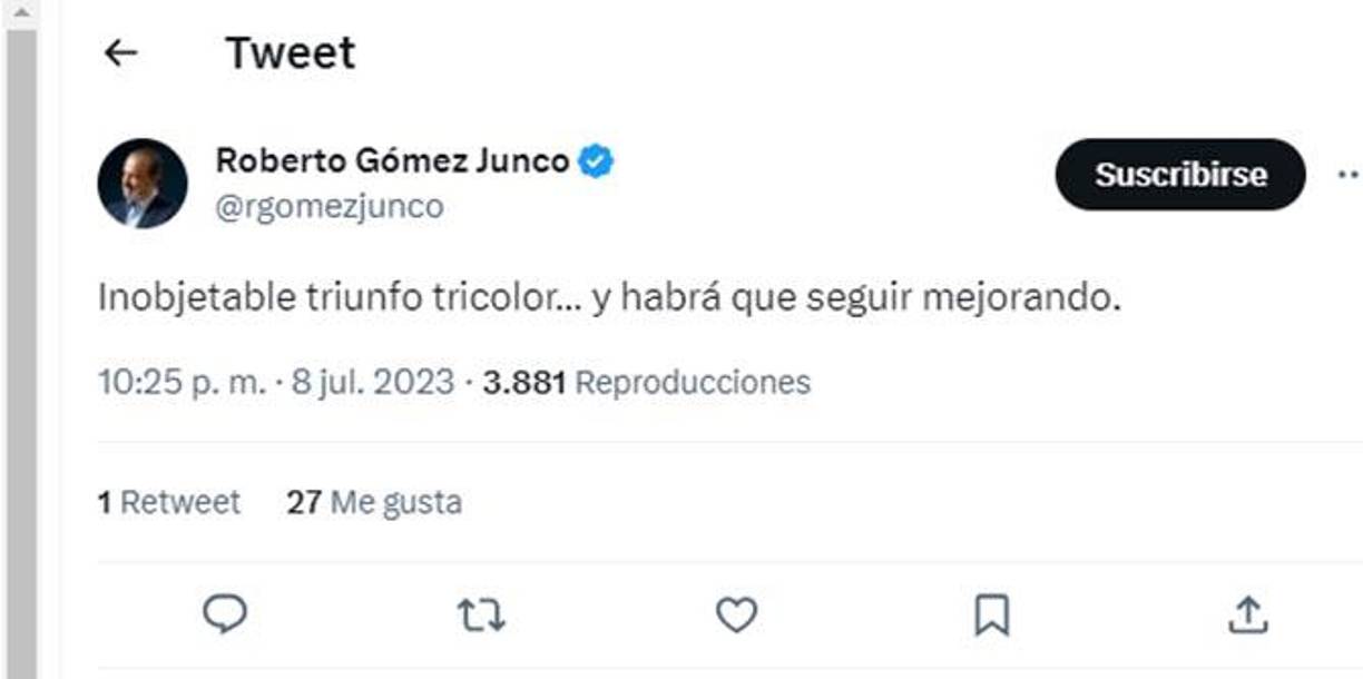 Roberto Gómez Junco dio su valoración del partido.