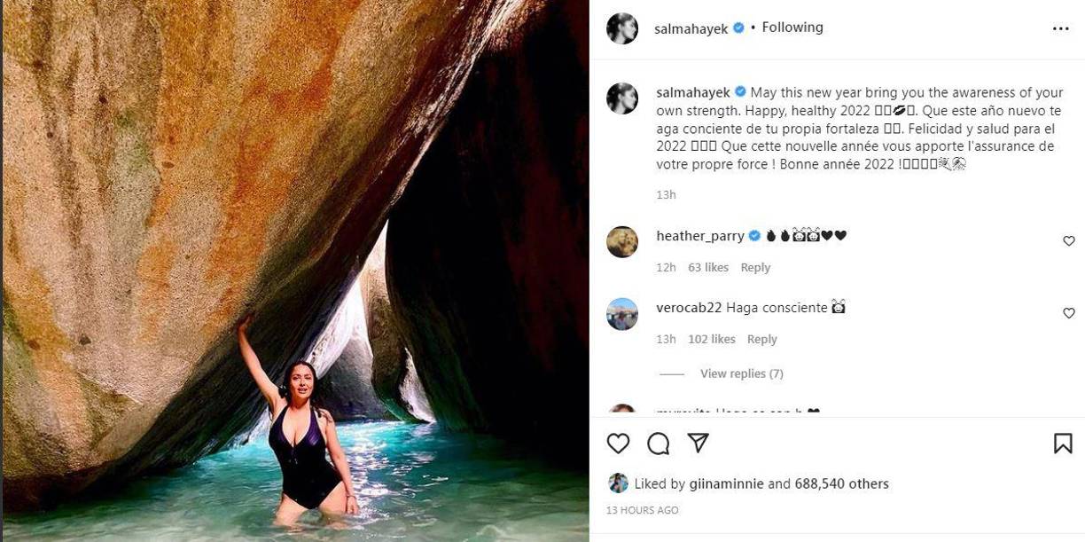 La actriz mexicana Salma Hayek. 