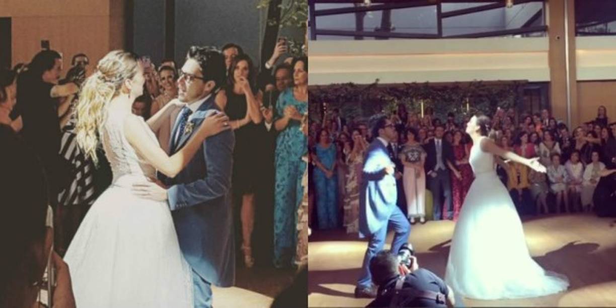 A diferencia de otros enlaces en los cuales los esposos presumen su amor abrazados en la pista, bailando un tema romántico y lento, eligieron 'Up', canción rítmica de la banda The Score. Regina y Roberto la entonaron con energía, dando saltos y con los brazos en alto.<br/>