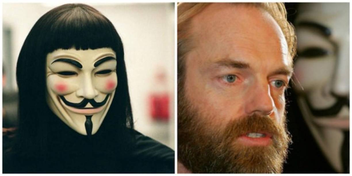 Hugo Weaving como V ► El actor fue la segunda opción. De hecho ni siquiera fue la segunda opción al momento del casting, sino cuando la película ya llevaba 4 semanas de rodaje. James Purefoy fue el primer personaje de V, y finalmente decidió salirse del proyecto porque no estaba de acuerdo con la creatividad de la película. ¡Suerte para Hugo!.