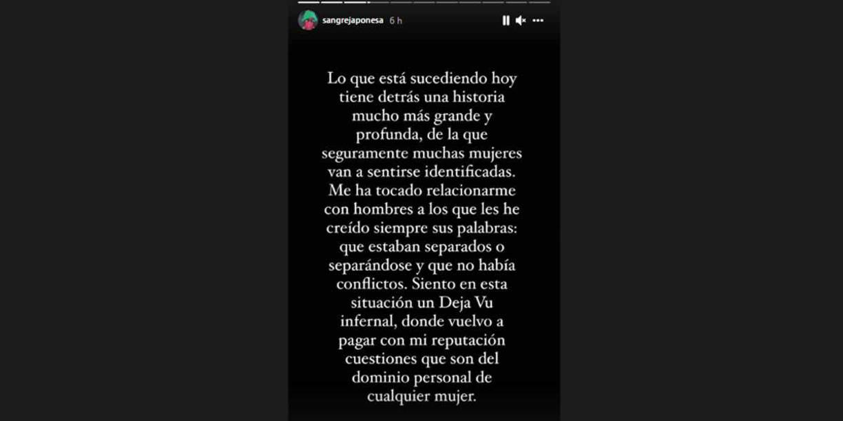 ‘La China‘ Suárez apuntó contra Mauro Icardi dejando a entender que él le había dicho que se estaban separando: “Lo que está sucediendo hoy tiene detrás una historia mucho más grande y profunda, de la que seguramente muchas mujeres van a sentirse identificadas. Me ha tocado relacionarme con hombres a los que les he creído siempre sus palabras: que estaban separados o separándose y que no había conflictos. Siento en esta situación un deja vu infernal, donde vuelvo a pagar con mi reputación cuestiones que son del dominio personal de cualquier mujer”, explicó la actriz, acusando al futbolista del PSG de engañarla y hacerle creer una cosa que no era. 