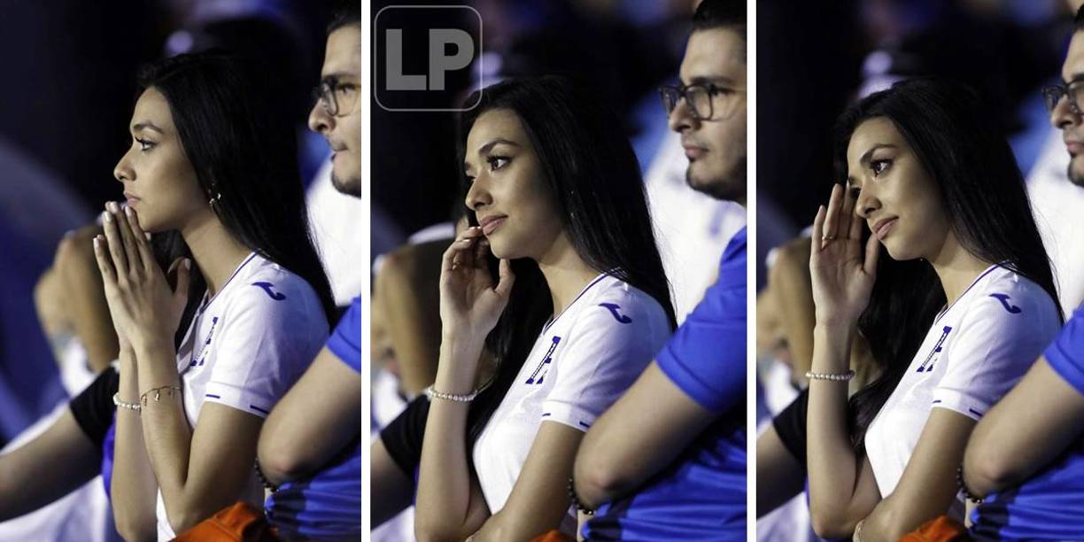 El sufrimiento de esta guapa aficionada en las gradas del Olímpico.