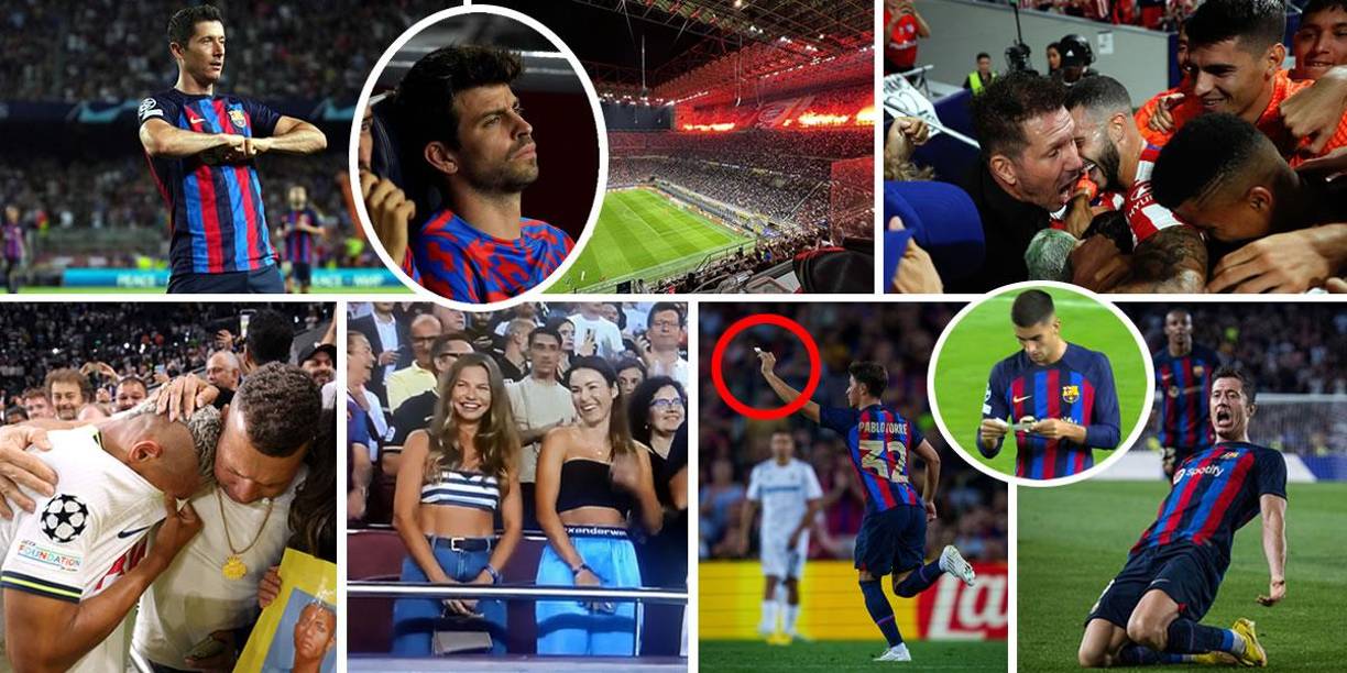 La primera jornada de la UEFA Champions League 2022-2023 finalizó con goleadas, el show de Robert Lewandowski, su esposa cautivando en el Camp Nou y los Simeone fueron protagonistas.