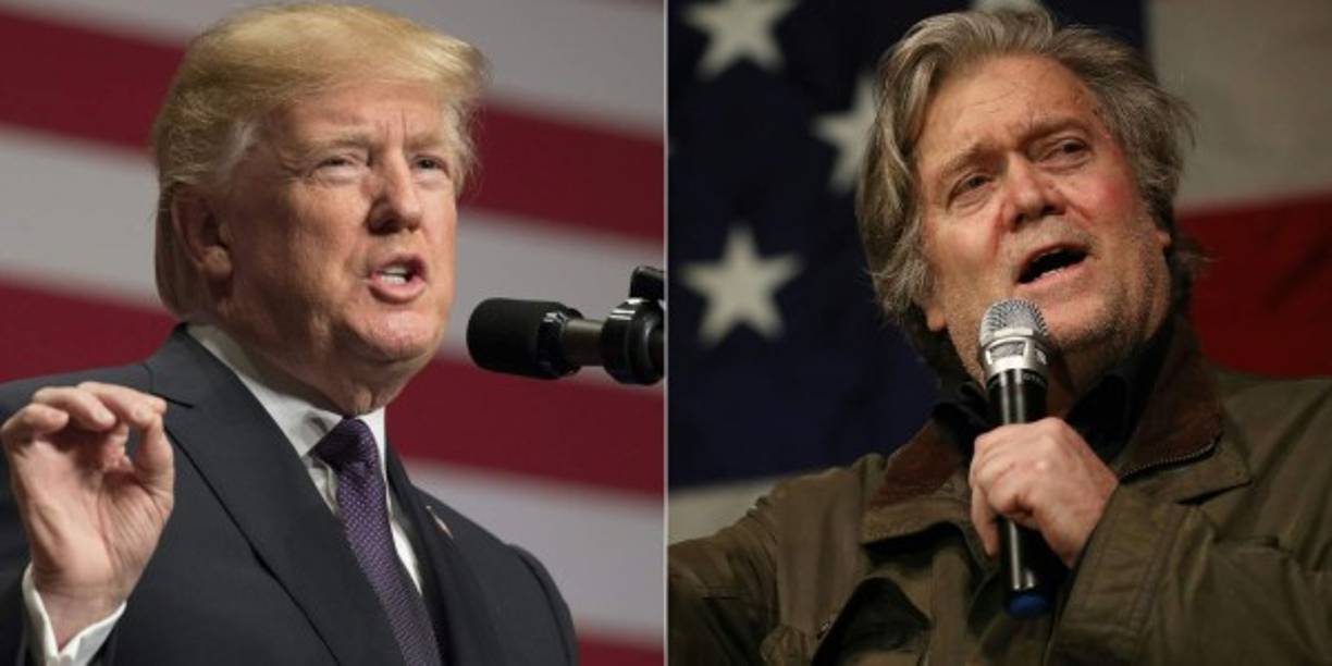 - Bannon, sobre la reunión con rusos -<br/><br/>'Tres altos tipos de la campaña (Donald Junior, el yerno Jared Kushner y el jefe de campaña Paul Manafort) pensaron que era una buena idea reunirse con un gobierno extranjero en la torre Trump, en la sala de conferencias del piso 25. Sin abogados. No tenían ni abogados. Aún ninguno piensa que eso no es una traición, o algo poco patriótico o simplemente una mierda, y yo creo que fue las tres cosas, uno debería haber llamado inmediatamente al FBI', dijo Bannon, exasesor de Estrategia de Trump