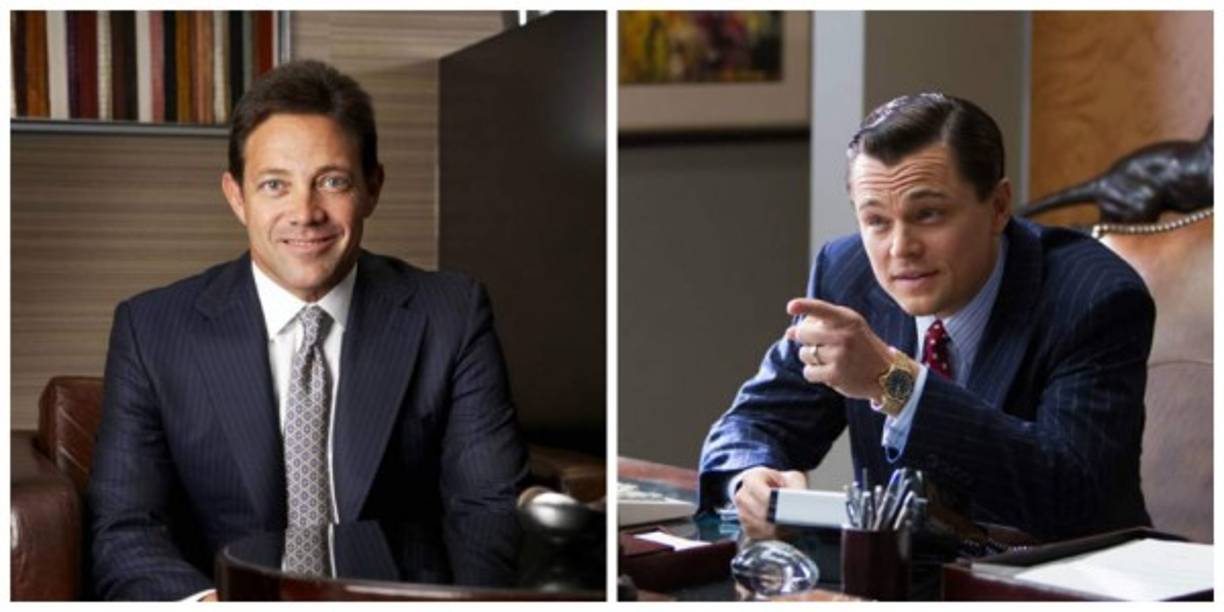 13. Jordan Belfort: The Wolf of Wall Street<br/><br/>Leonardo Di Caprio interporetó a Jordan Belfort, un antiguo broker y corredor de bolsa, acusado por lavado de dinero, manipulación de la bolsa de valores y otros delitos financieros. <br/><br/>Belfort pasó de vivir en el Bronx a poseer cantidades exorbitantes de dinero.<br/><br/>
