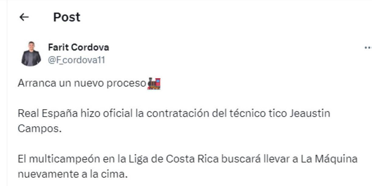 El periodista hondureño Farit Córdova se pronunció sobre la llegada de Jeaustin Campos al Real España. 