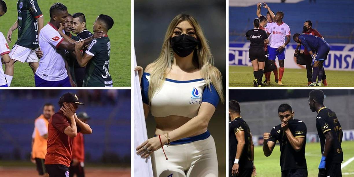 Las imágenes que dejaron los partidos Marathón-Olimpia y UPN-Motagua correspondiente a la ida del repechaje del Torneo Apertura 2021.
