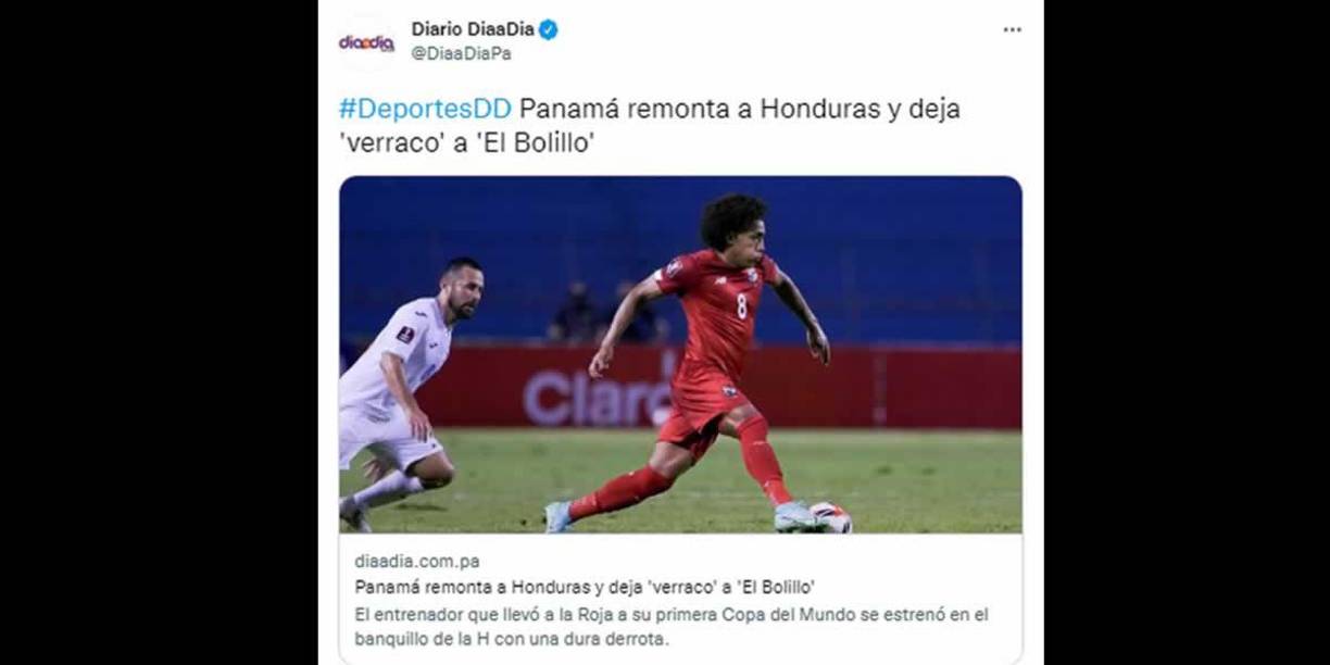Diario Día a Día - “Panamá remonta a Honduras y deja ‘verraco’ a ‘El Bolillo’”.