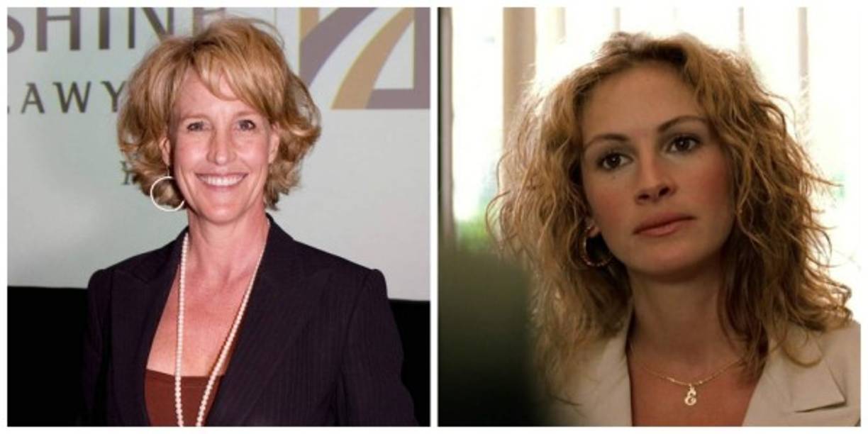 4. Erin Brockovich: Erin Brockovich<br/><br/>Julia Robert se encargó de caracterizar a la determinante y férrea Erin Brockovich, una mujer que a pesar de su falta de instrucción académica y formación jurídica, ganó una demanda contra la empresa Pacific Gas and Electric Company (PG & E), de California en 1993.<br/>