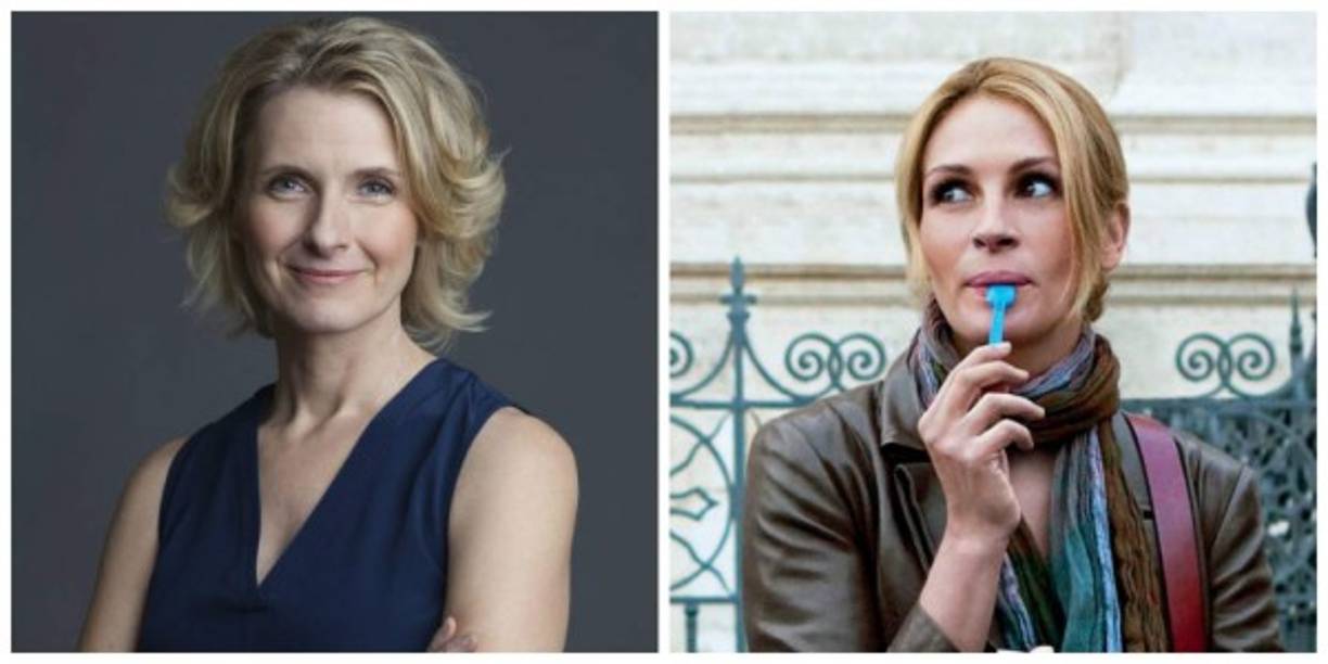 10. Elizabeth Gilbert: Eat Pray Love<br/><br/>Julia Robert es Elizabeth Gilbert, una mujer que en la vida real es una escritora estadounidense, famosa por el libro 'Eat, Pray, Love: One Woman’s Search for Everything Across Italy, India e Indonesia', que relata la crónica anual acerca de su exploración espiritual y personal, realizada mientras viajaba por el extranjero.<br/><br/><br/>