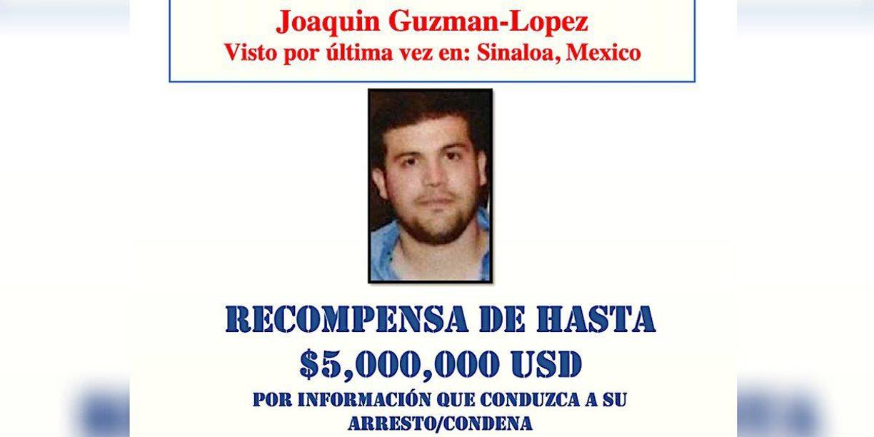 Joaquín Guzmán, uno de los hijos menores del capo también se encuentra en la lista de Estados Unidos.