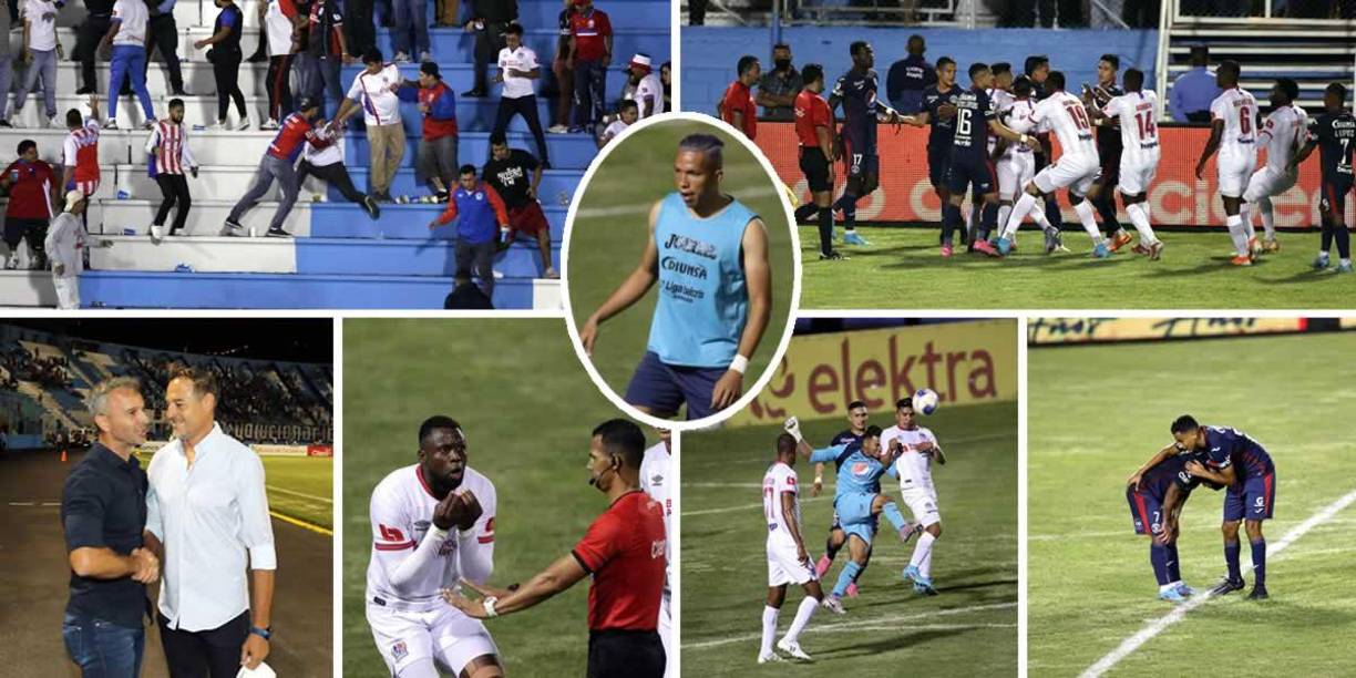 El clásico capitalino Motagua-Olimpia quedó empatado (1-1) en la ida de semifinales del Torneo Clausura 2022. Estas son las mejores imágenes del partido.