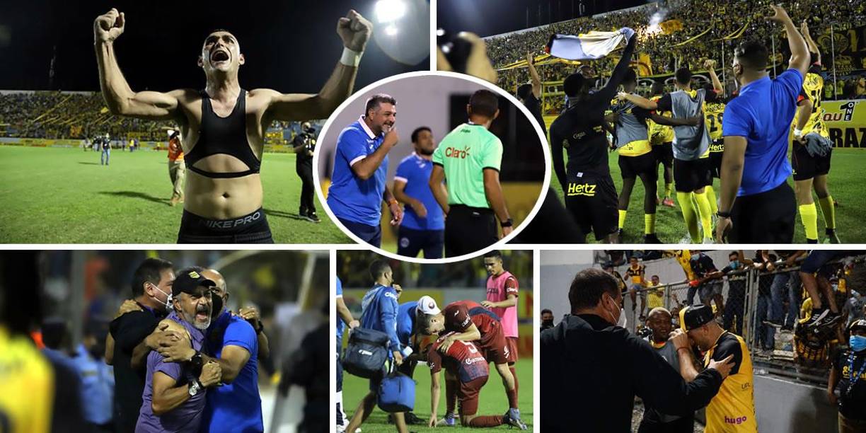 Las imágenes de la fiesta del Real España celebrando su pase a la final del Torneo Apertura 2021 tras eliminar al Motagua en el estadio Morazán.