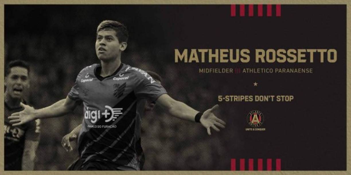 Matheus Rossetto: Mediocampista brasileño que llegó para la presente campaña al Atlanta United. Cuenta con 23 años de edad y brilló en el Atlético Paranense.