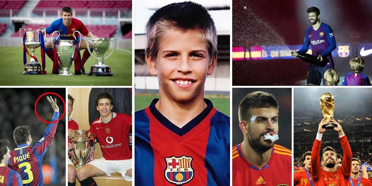 Gerard Piqué anunció de manera sorpresiva su retiro del fútbol profesional y repasamos la carrera del defensa español en imágenes, desde sus inicios hasta consagrarse en el Barcelona y la Selección de España.