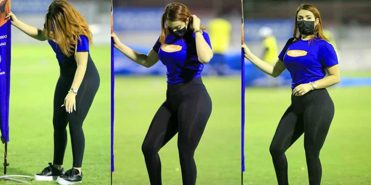 La sexy Ana Bautista, otra de las bellas edecanes que cautivaron en Puerto Cortés.