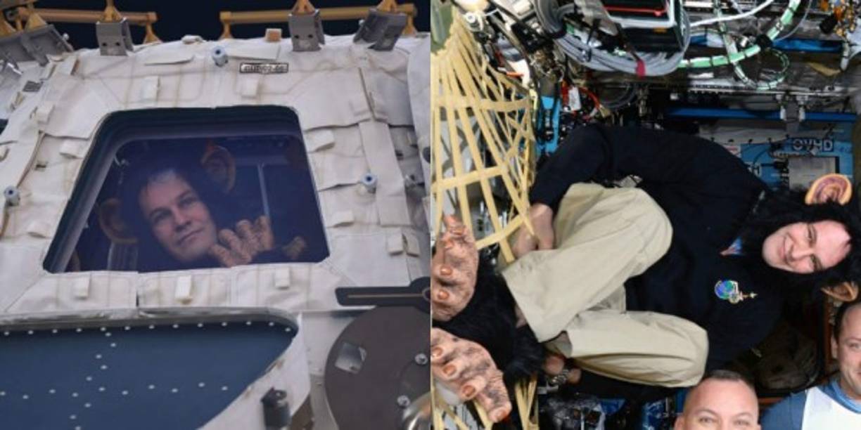 Y el divertido mono espacial caracterizado por el ruso Serguéi Riazanski.<br/>