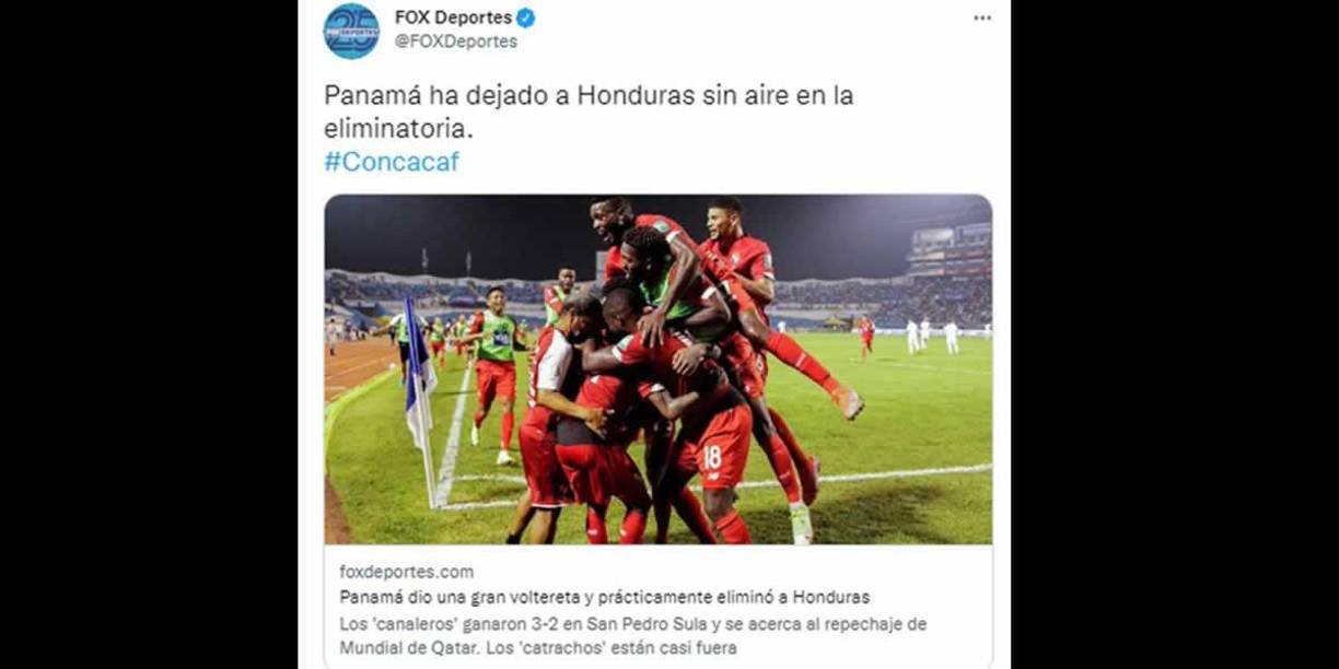 FOX Deportes - “Panamá dio una gran voltereta y prácticamente eliminó a Honduras”.