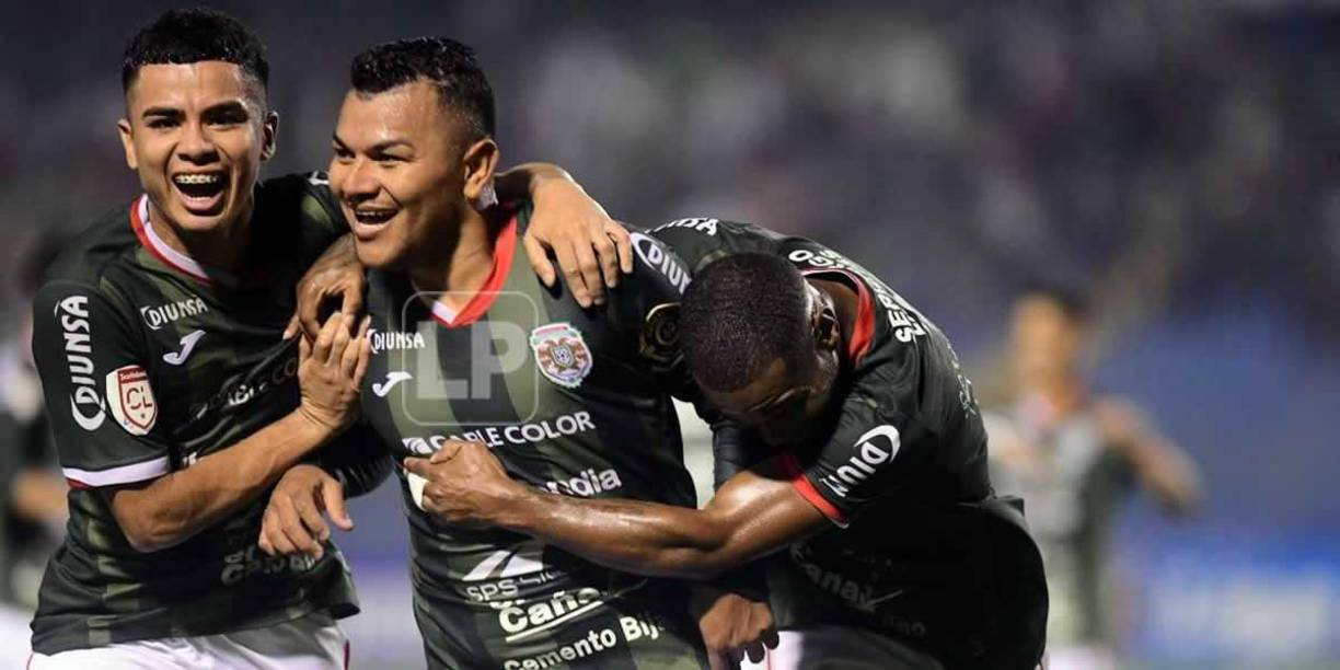 La felicidad de Mario Martínez tras su golazo que dio el triunfo al Marathón.