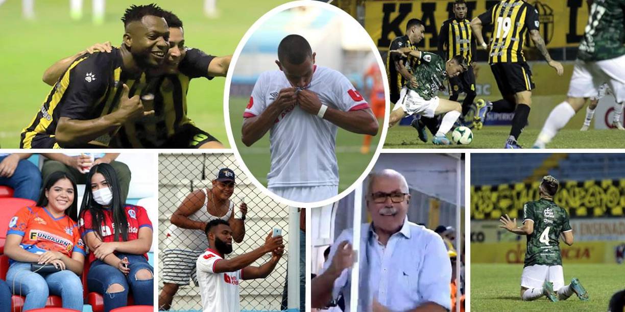 Las imágenes de los triunfos que sumaron Olimpia (2-0) ante UPN y Real España (2-0) contra el Marathón en el cierre de la sexta jornada del Torneo Apertura 2022 de la Liga Nacional del fútbol hondureño.