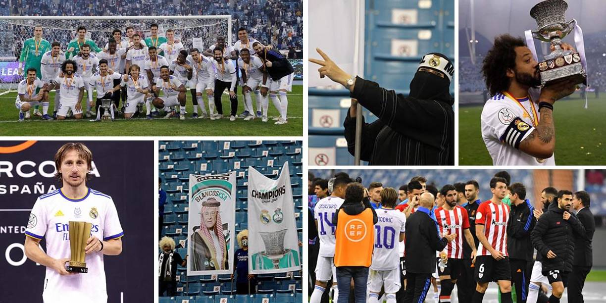 Las imágenes de la victoria del Real Madrid (0-2) sobre el Athletic Club de Bilbao en la final de la Supercopa de España en Riad, Arabia Saudita.