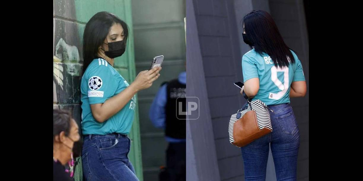 Otra guapa chica que llegó al estadio Yankel Rosenthal con la camiseta del Real Madrid.