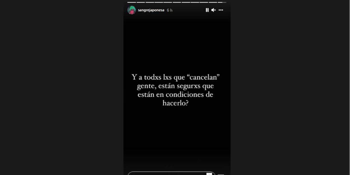 Y por último ‘La China‘ Suárez escribió: “A todas las que “cancelan” gente, están seguras que están en condiciones de hacerlo?”.