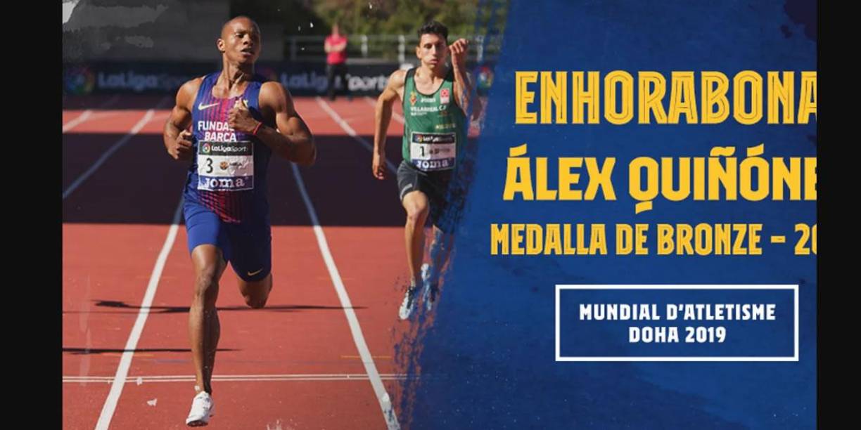 Quiñónez desde 2018 formaba parte del equipo de atletismo del FC Barcelona de España, donde intervenía en competiciones.