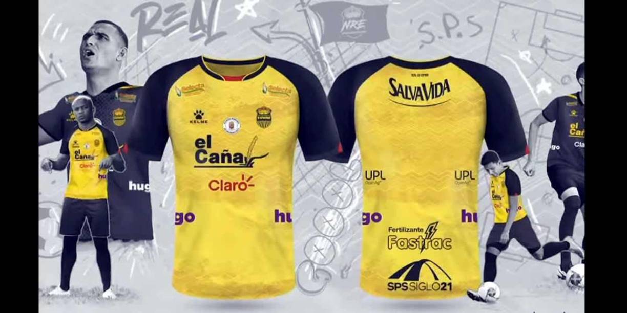 Así se ve la nueva camiseta del Real España para la temporada 2021-2022.