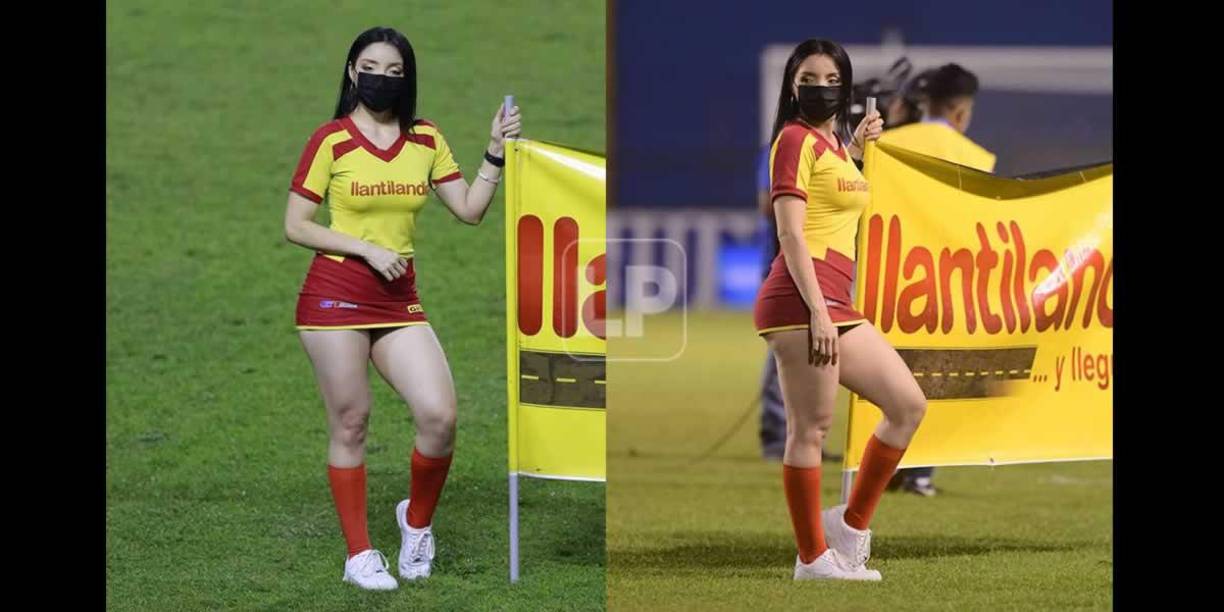 Ella fue sensación en el campo del estadio Olímpico previo al juego Marathón-Olimpia.