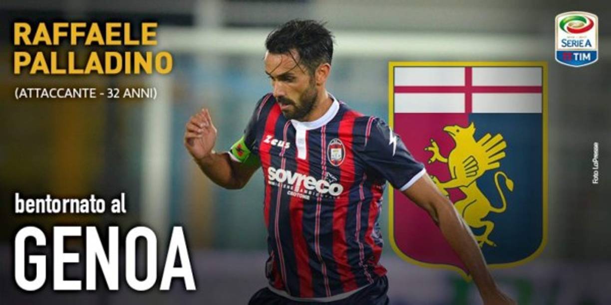 El Genova ha fichado al atacante italiano Raffaele Palladino, del Crotone.