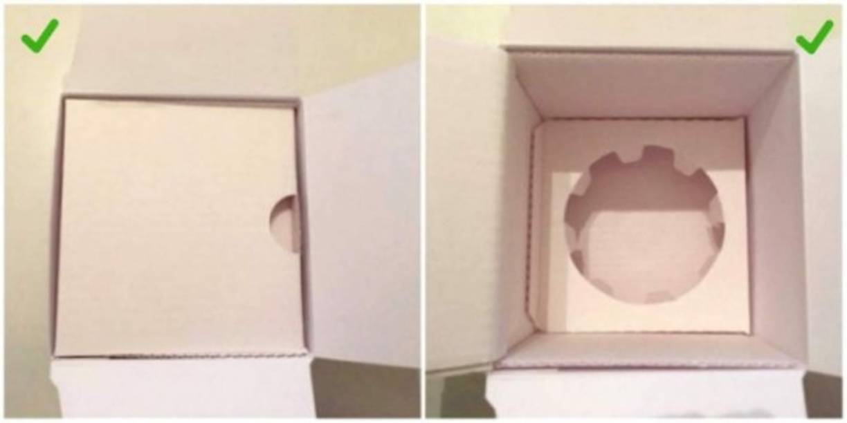 Los fabricantes del perfume auténtico no ahorran en el cartón, por lo tanto, ubican adentro de la caja una construcción especial para lograr que el frasco no se mueva de un lado para otro. Dicha estructura interna debe estar hecha de un cartón de alta calidad y sujetar bien el frasco.<br/>Presta atención: el cartón debe ser blanco, no de algún tono grisáceo.