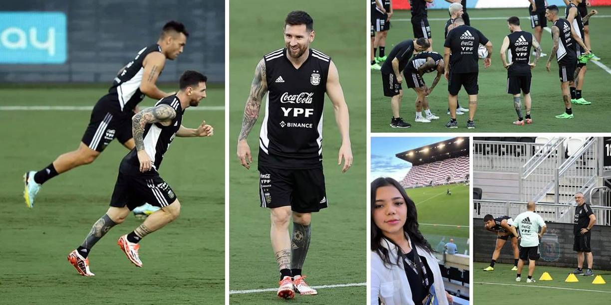 Los jugadores de la Selección de Argentina realizaron su último entrenamiento previo al partido amistoso contra Honduras. La Albiceleste trabajó bajo la atenta mirada de Diario La Prensa en Miami.