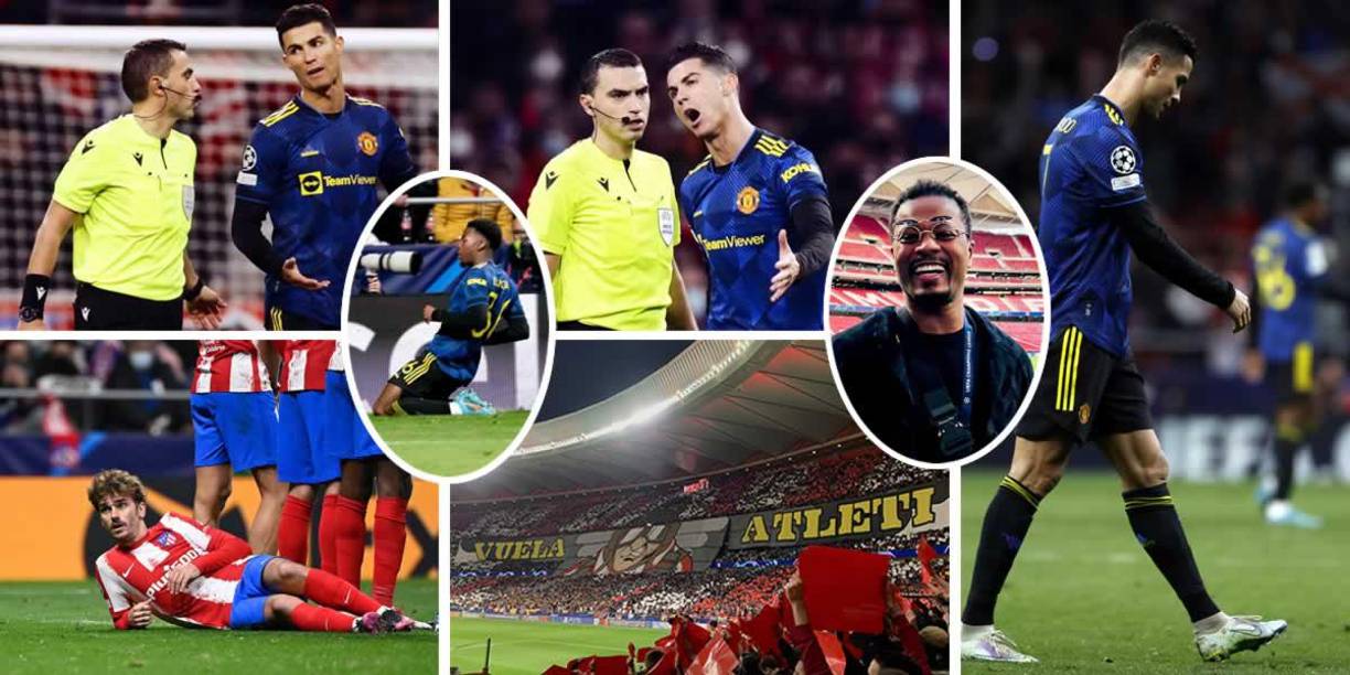 Las imágenes del partido de ida de octavos de final de la Champions League entre Atlético de Madrid y Manchester United con Cristiano Ronaldo como gran protagonista en el Wanda Metropolitano.