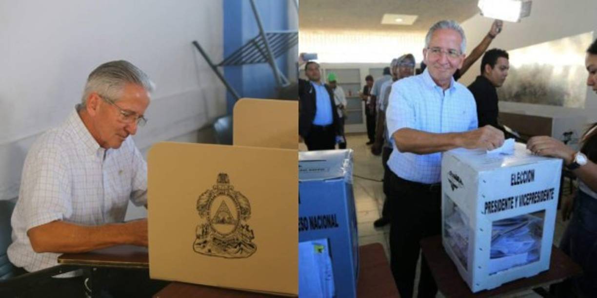 El expresidente nacionalista Ricardo Maduro (2002-2006) votó hoy en la capital.<br/>El exmandatario comparó su gestión con la del actual presidente porque a su parecer concuerdan en “proteger a los más pobres”.