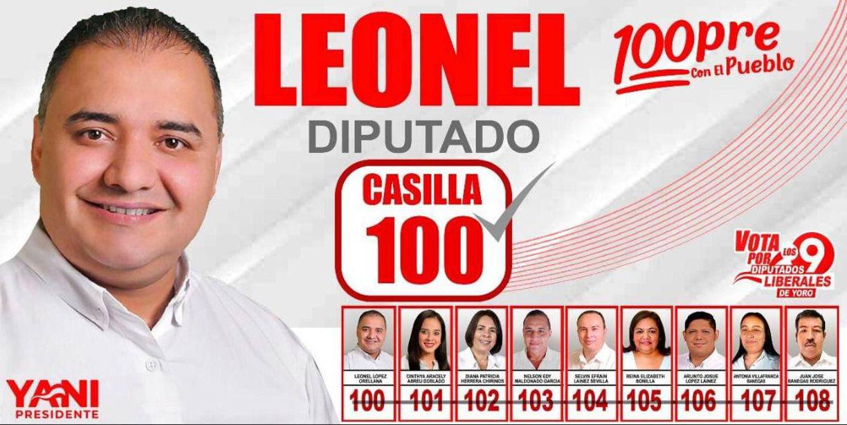 Leonel López, sería el único aspirante liberal por Yoro, que se sumaría a lista de posibles parlamentarios. Obtiene un total de 11,697 votos, hasta el momento. 