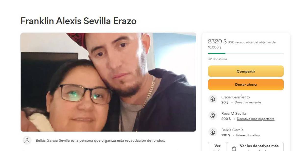 La familia de Franklin Alexis Sevilla Erazo ha organizado una colecta en Gofundme. Si desea ayudar puede ingresar al siguiente enlace: <a rel="nofollow noopener noreferrer" href="https://www.gofundme.com/f/franklin-alexis-sevilla-erazo?fbclid=IwAR00IG3XNUtO3bnrV53iiXnm3UuJ8lDPWSeJ4QUnViuknnnNjDXmcTubG2U" target="_blank">Gofundme para repatriar a Franklin</a>