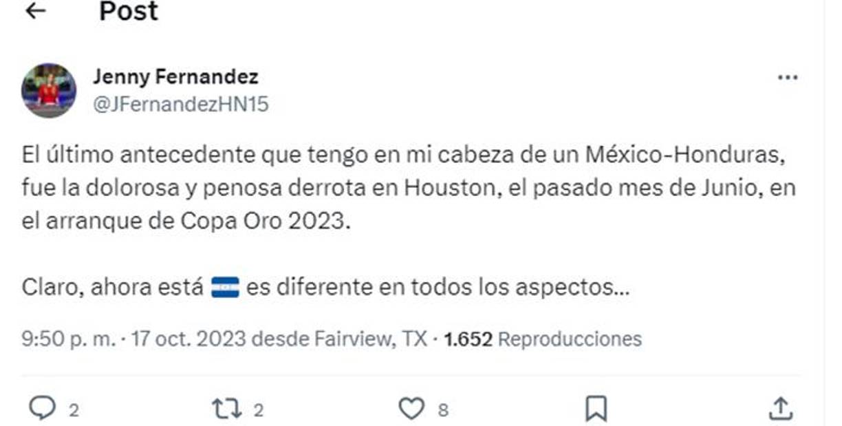 Prensa hondureña también ha dado sus valoraciones sobre el cruce. Así se pronunció la periodista Jenny Fernández.