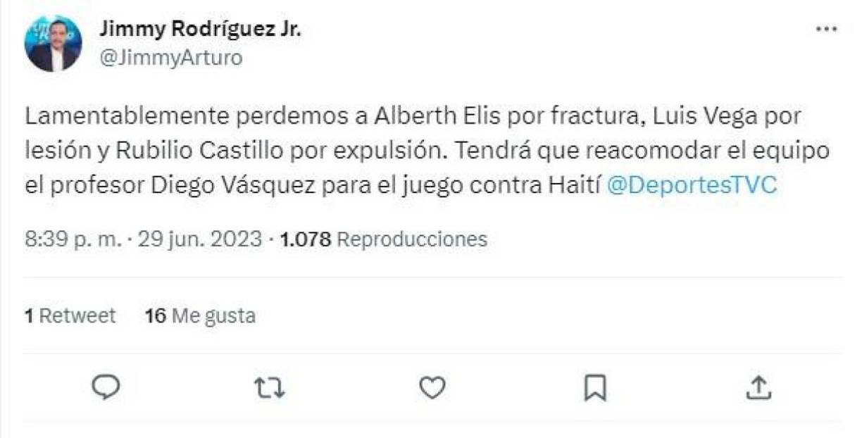 Jimmy Rodríguez lamenta las bajas que tendrá Honduras ante Haití.