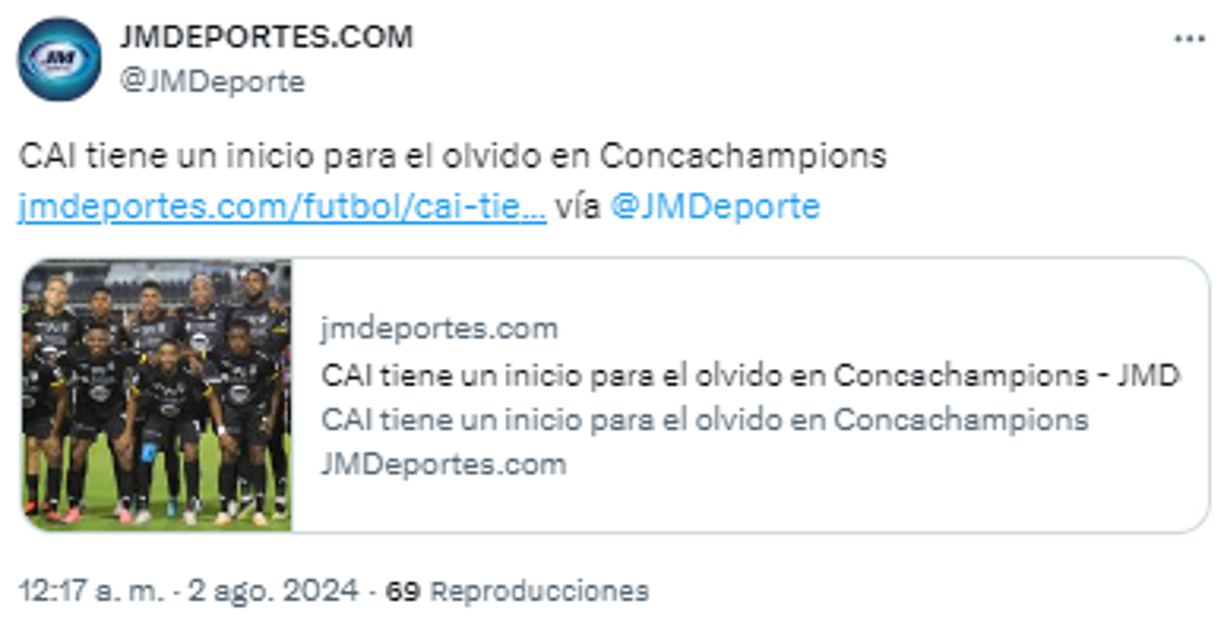 JMDeportes: “CAI tiene un inicio para el olvido”