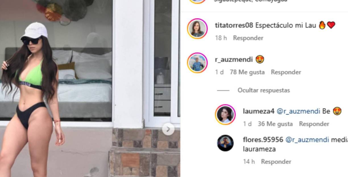 En Instagram, Rodrigo Auzmendi le respondió con un emoji de enamorado a las fotos y publicación de Laura Meza. 
