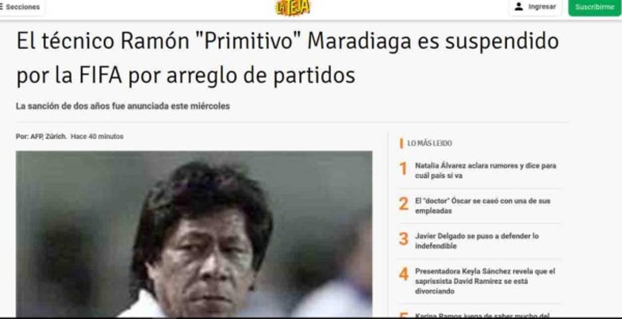 En Costa Rica se han referido al castigo por dos años que recibió Ramón Maradiaga.