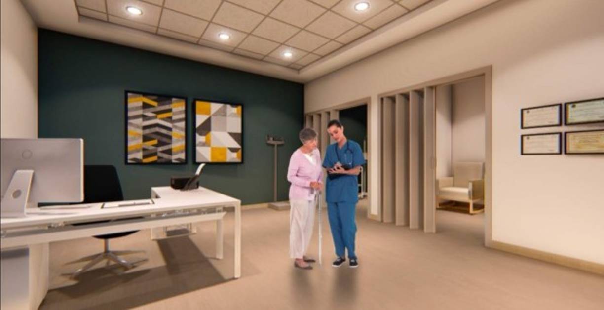 Según las imágenes proporcionadas, los mercados tendrán un espacio de atención médica.