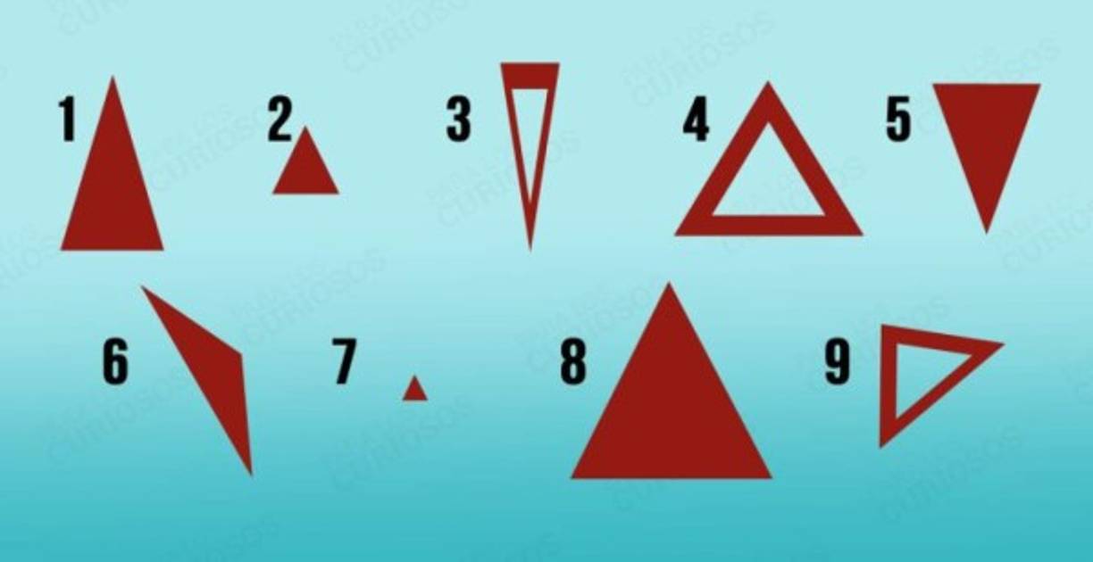 Según el triángulo que eligas, este test de psicología revelará algo sobre tu personalidad. El primero que te llame la atención será el más eficaz para tu inconsciente.
