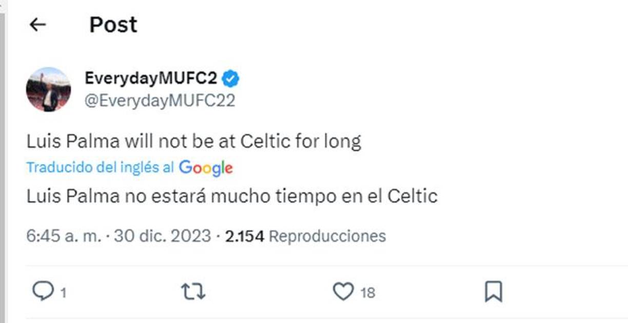 ”Luis Palma no estará mucho tiempo en el Celtic”, señalan algunos periodistas de Escocia destacado el buen momento del catracho.