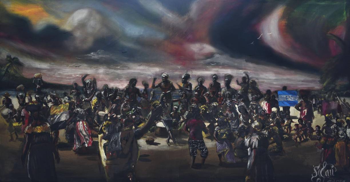 Desde este ángulo se pueden apreciar los detalles en los individuos, un elemento estilístico dominante, oscureciendo las sombras y transfigurando objetos en brillantes haces de luz.