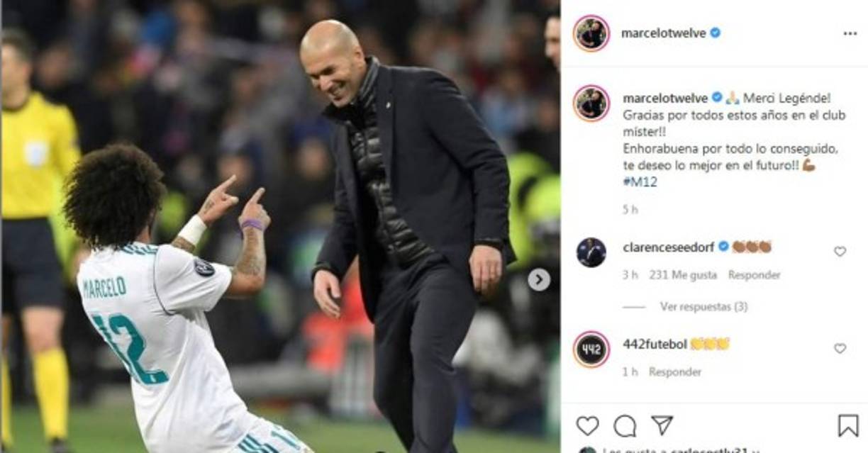 El zurdo Marcelo también dedicó palabras a Zinedine Zidane.