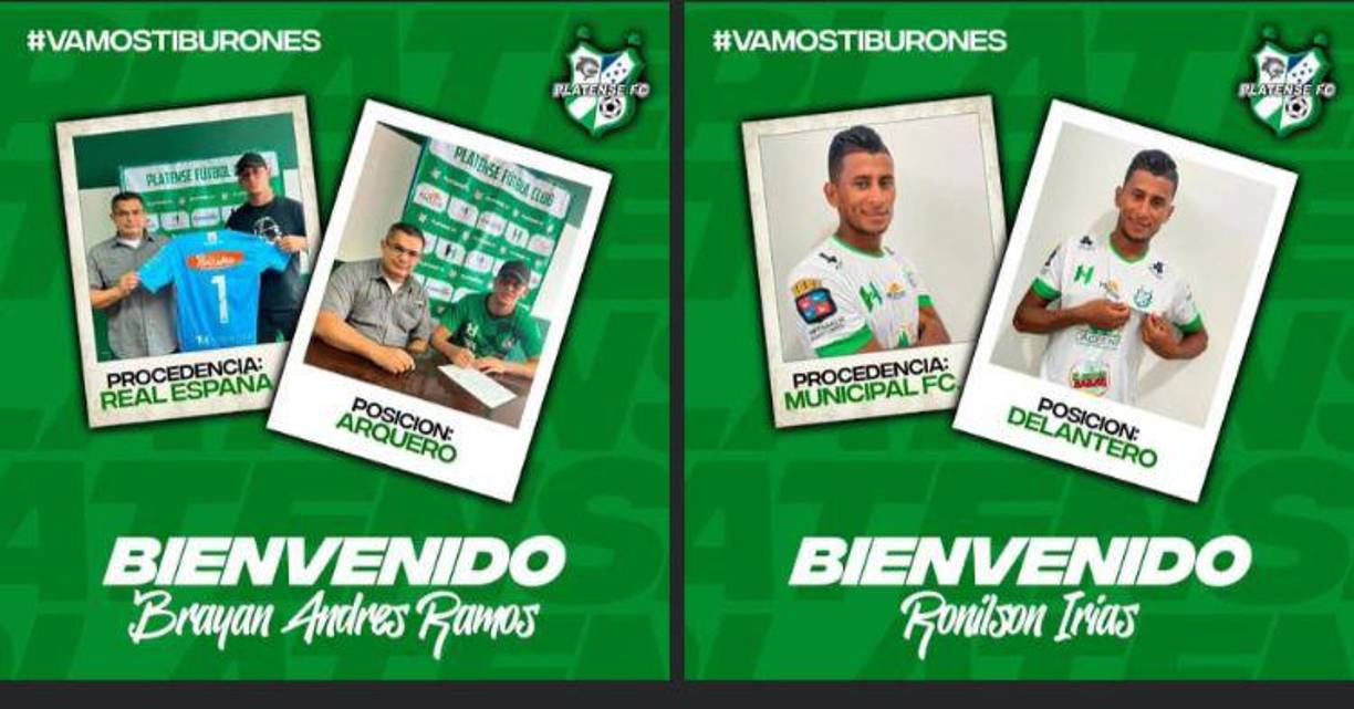 Platense incorporó a su plantilla al exportero del Real España Brayan Ramos y al delantero Romilson Irias procedente del Municipal FC.