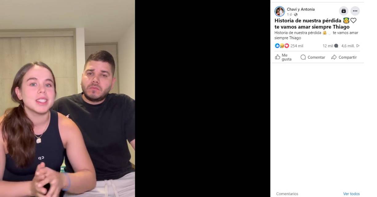 En el video que compartieron en la cuenta de Facebook, Antonia y Chavi, la pareja comentó con lágrimas en sus ojos, cómo fue que perdieron a su bebé. 